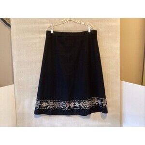 atelier skirt 12 black wool lined embroidered